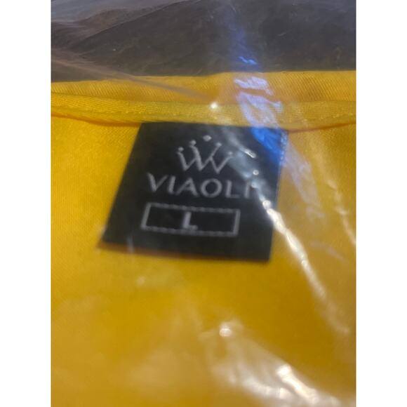 VIAOLI Scrubs for Women Set V-Neck Top 8 Pocket Jogger Scrub Pant Yellow Sz L - Picture 3 of 5